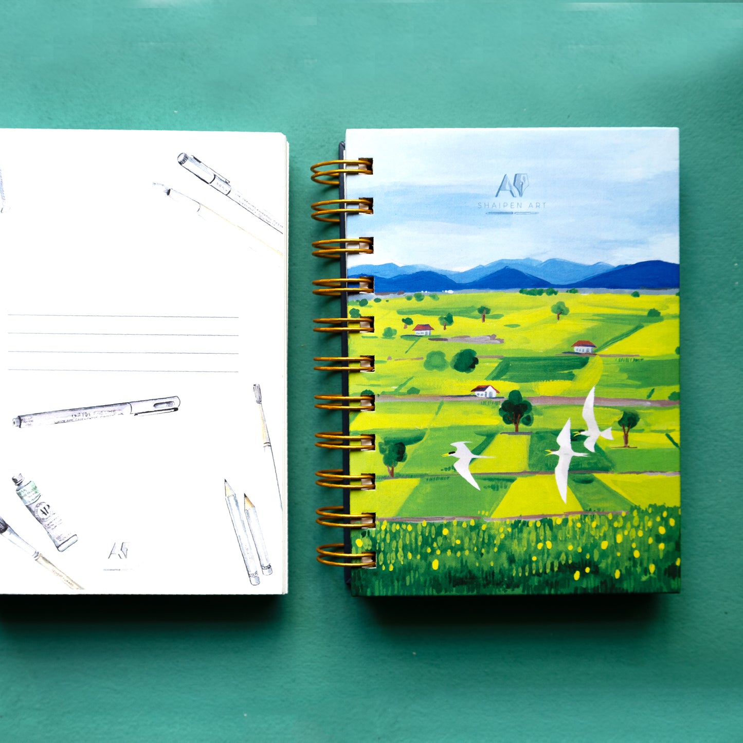 A6 Plain Diary- Rice Fields