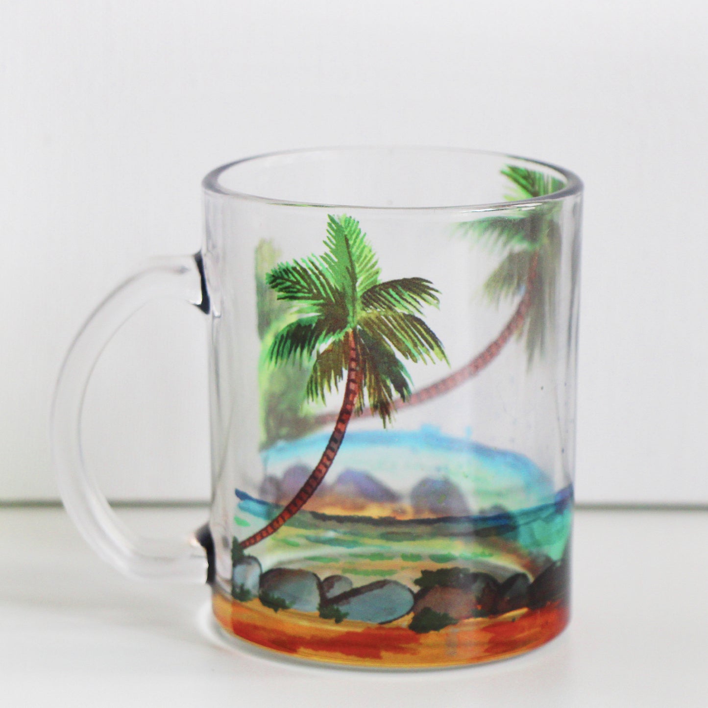Beach Coconut Tree- Glass Mug