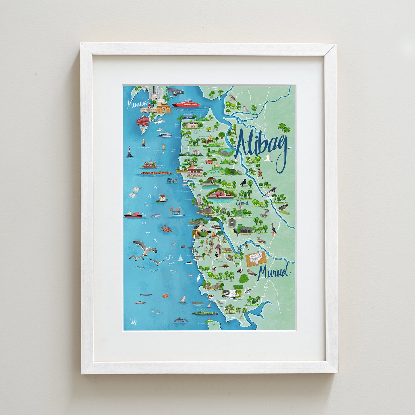 Alibag to Murud Map