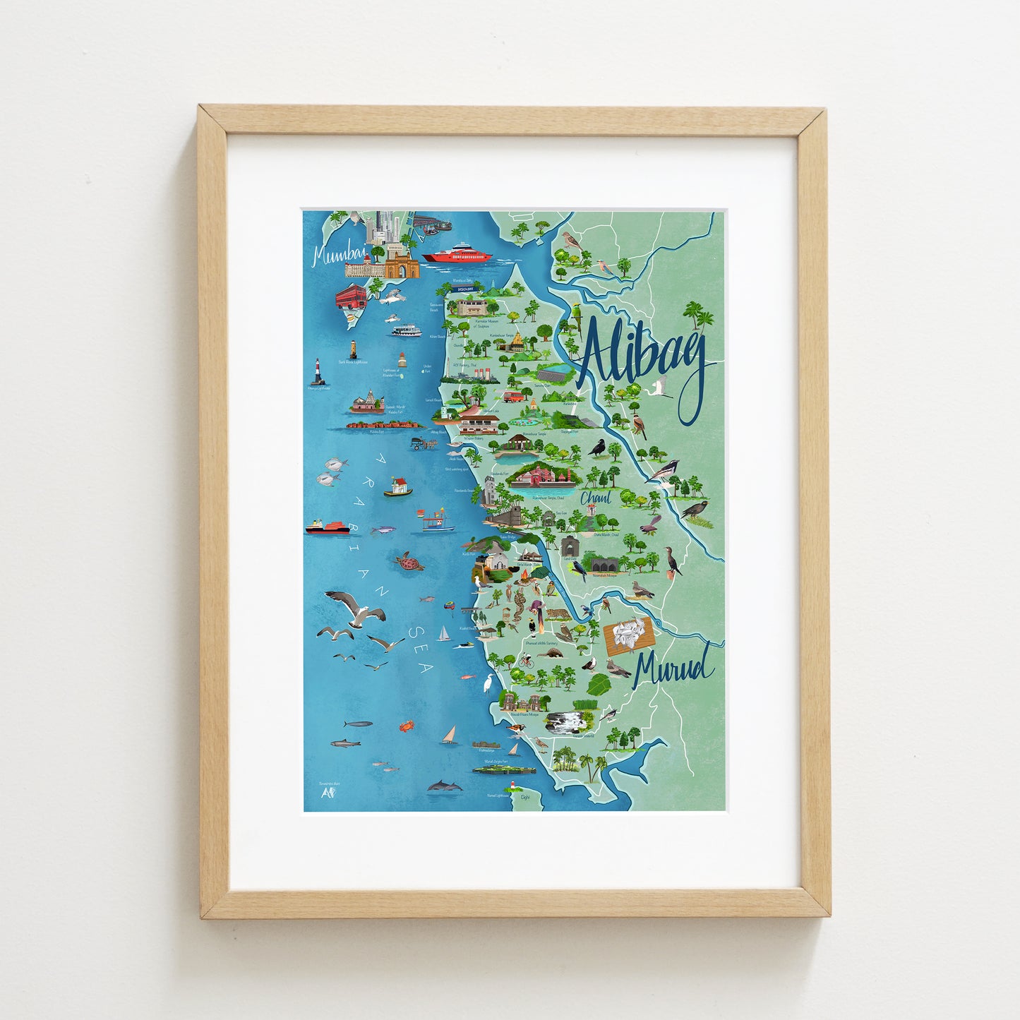 Alibag to Murud Map
