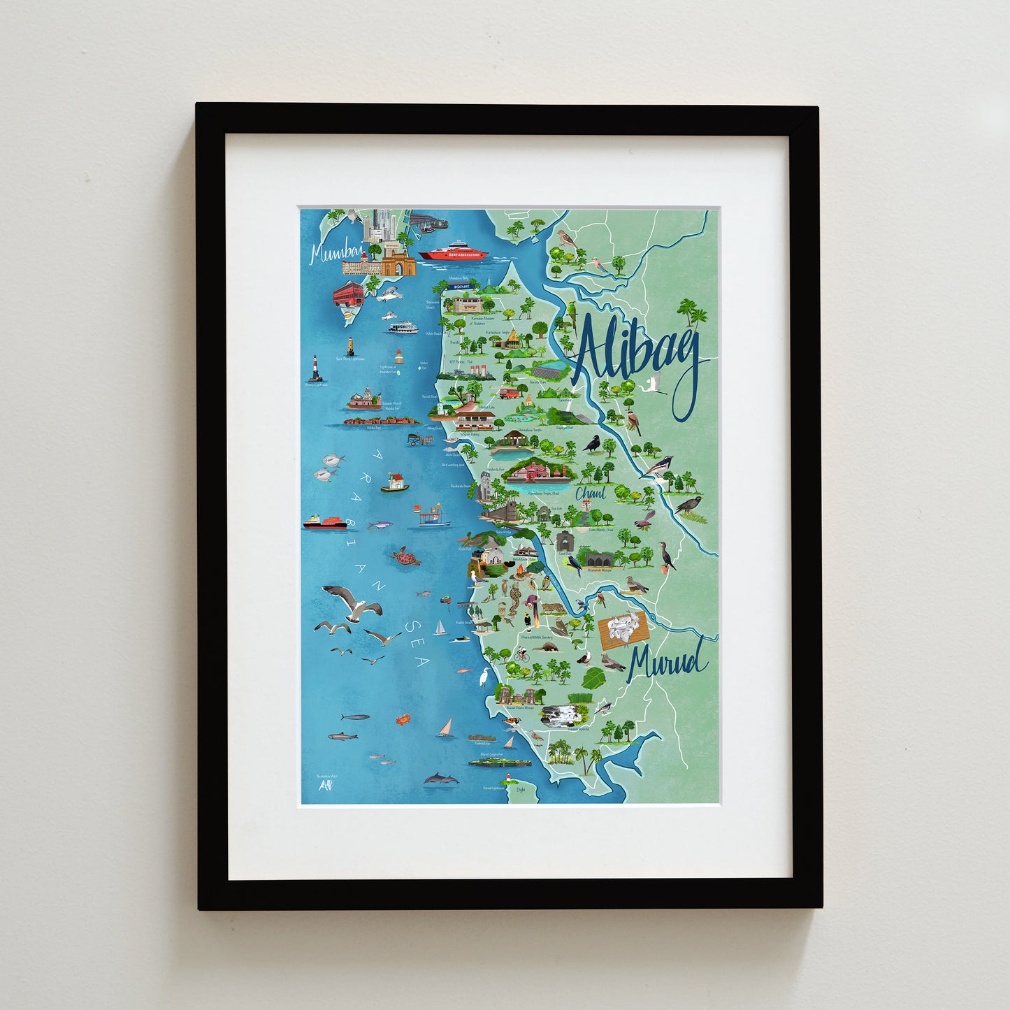 Alibag to Murud Map