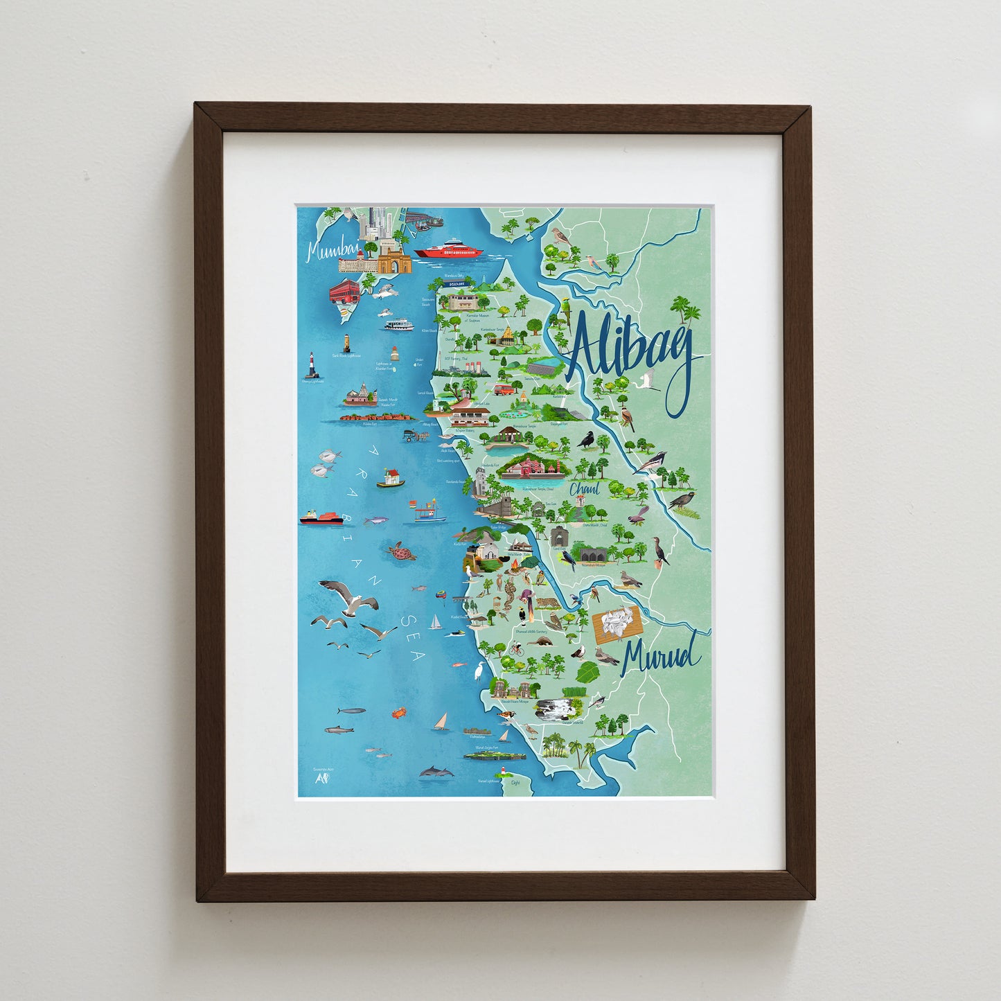 Alibag to Murud Map