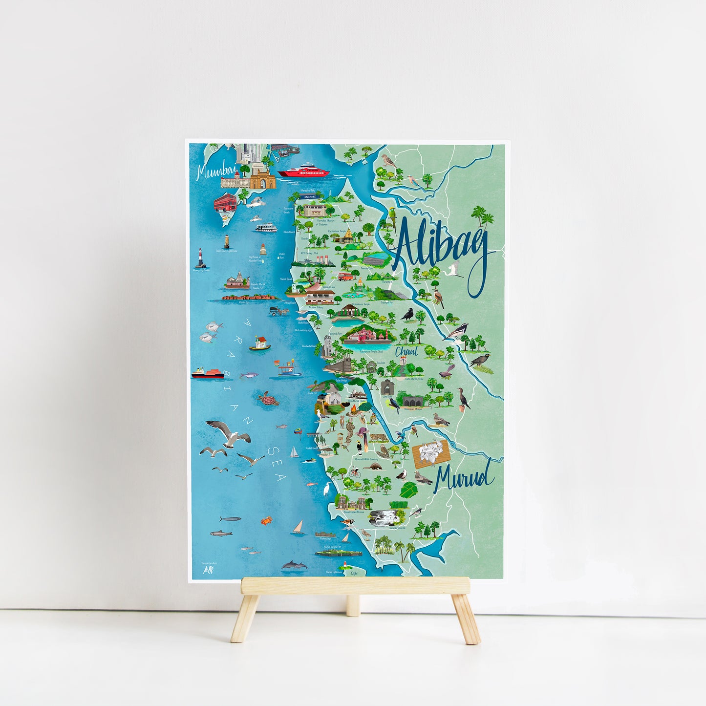 Alibag to Murud Map