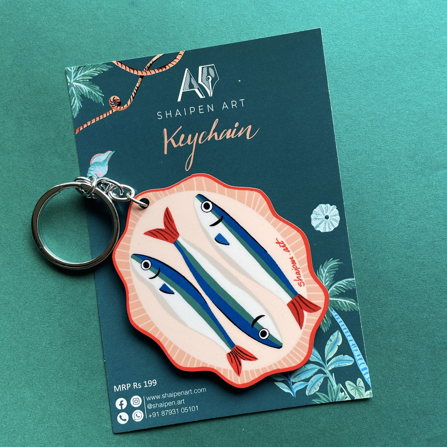 Blue Fishes Keychain