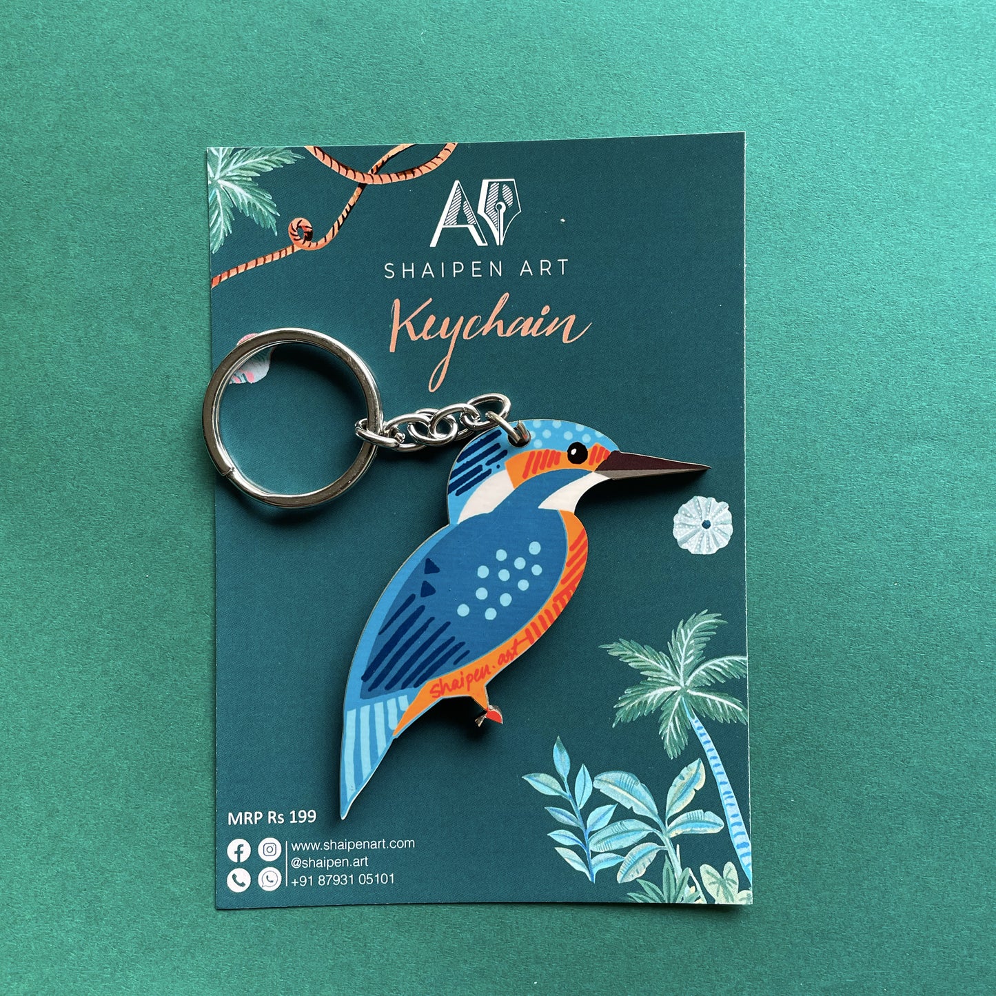 Kingfisher bird Keychain