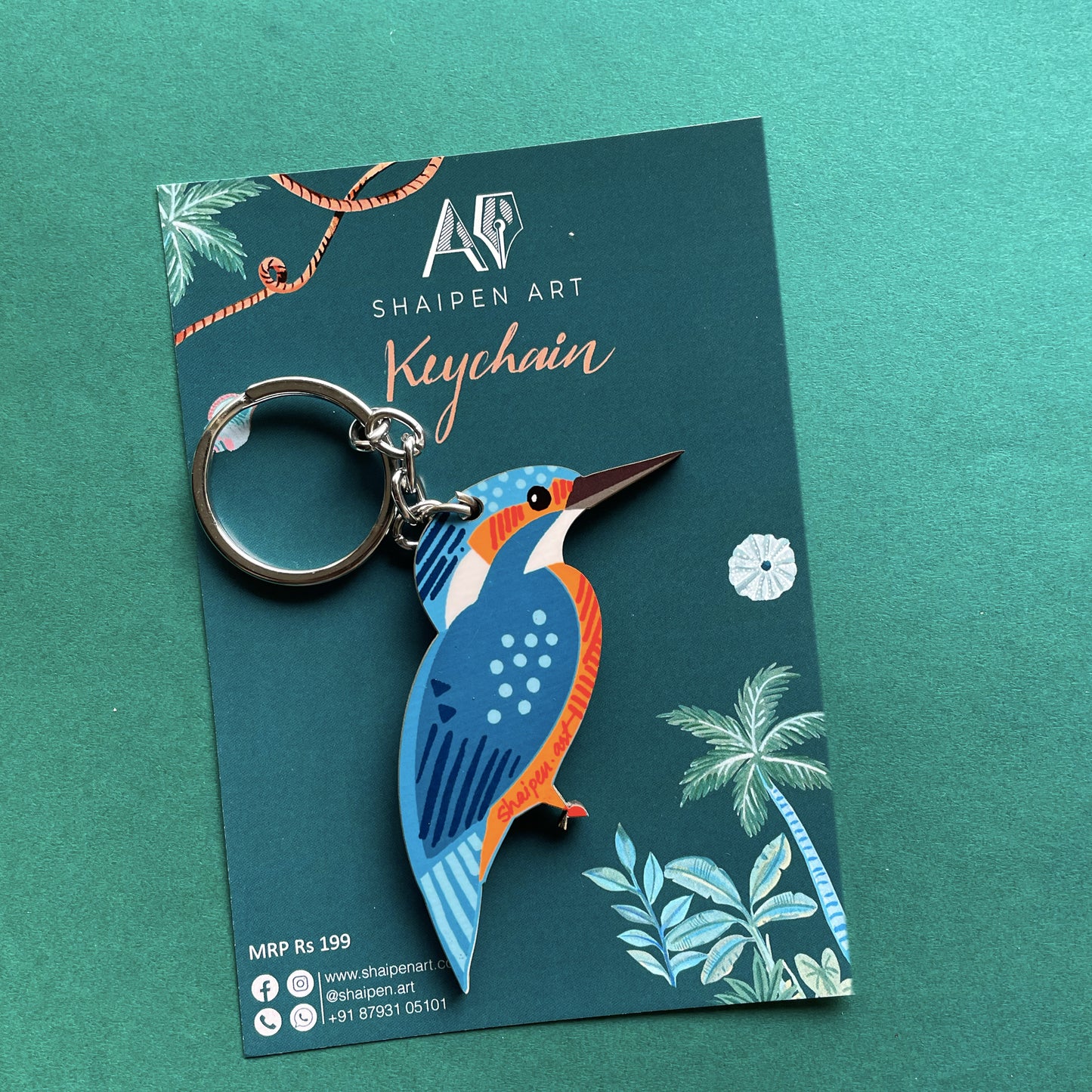 Kingfisher bird Keychain