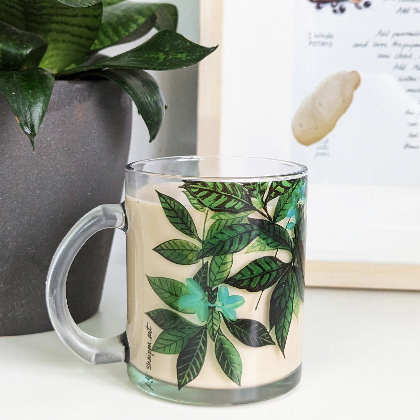 Teal Aboli- Glass Mug