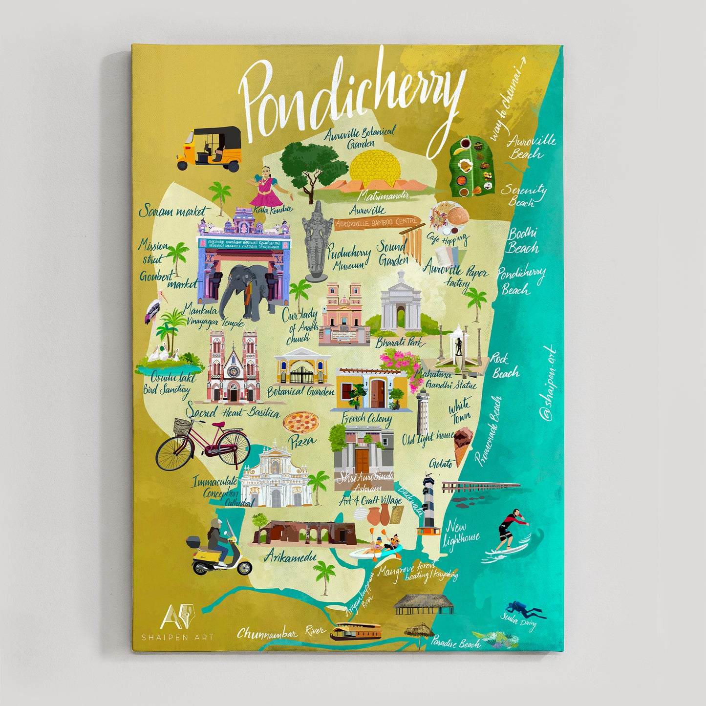 Pondicherry tourist Map