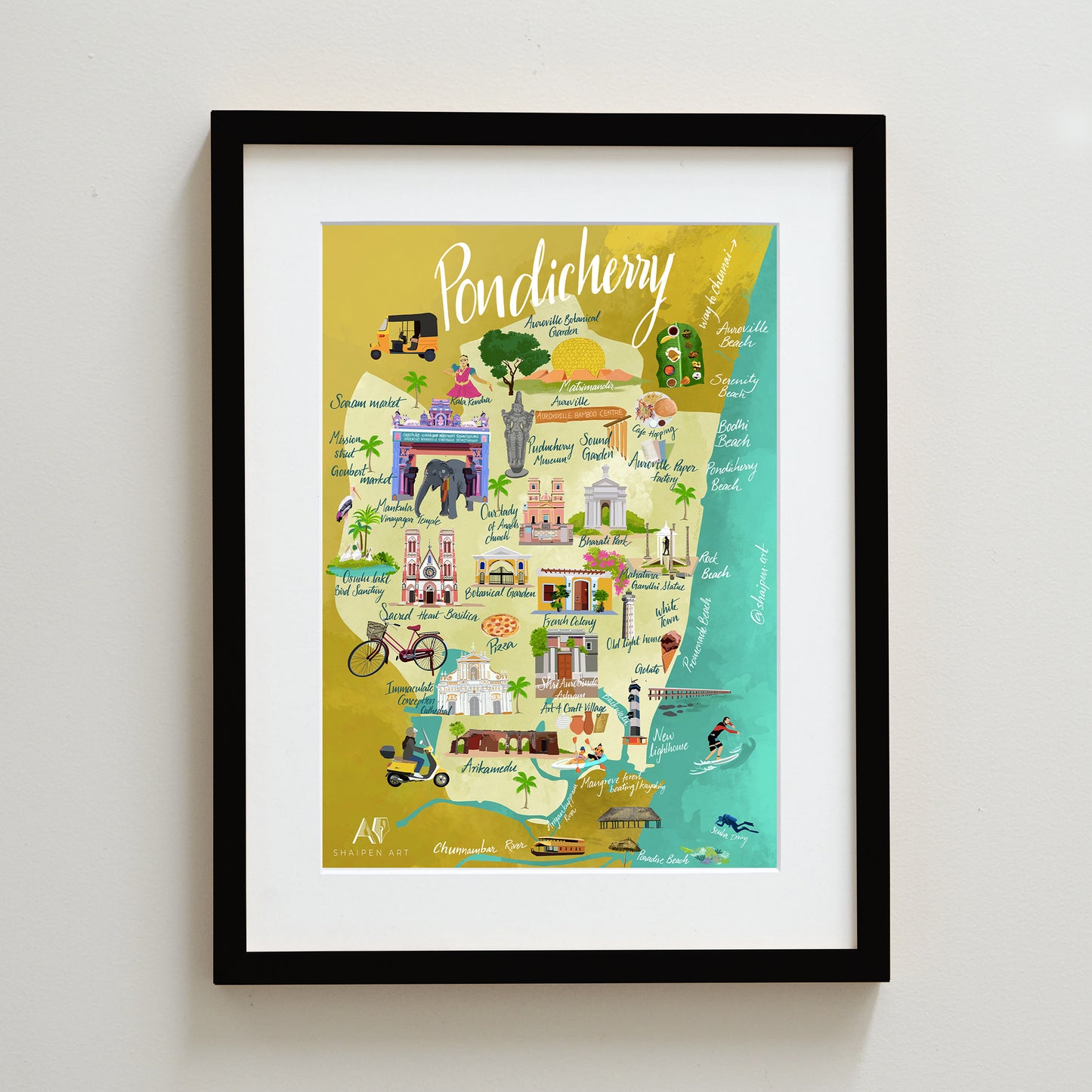 Pondicherry tourist Map