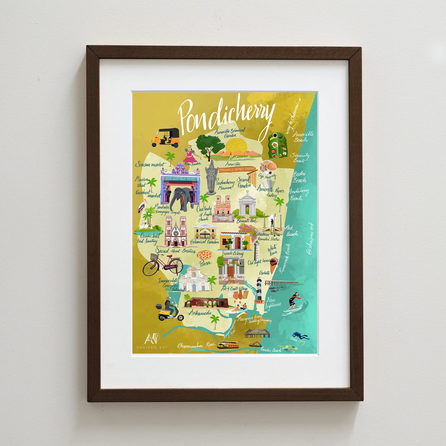 Pondicherry tourist Map