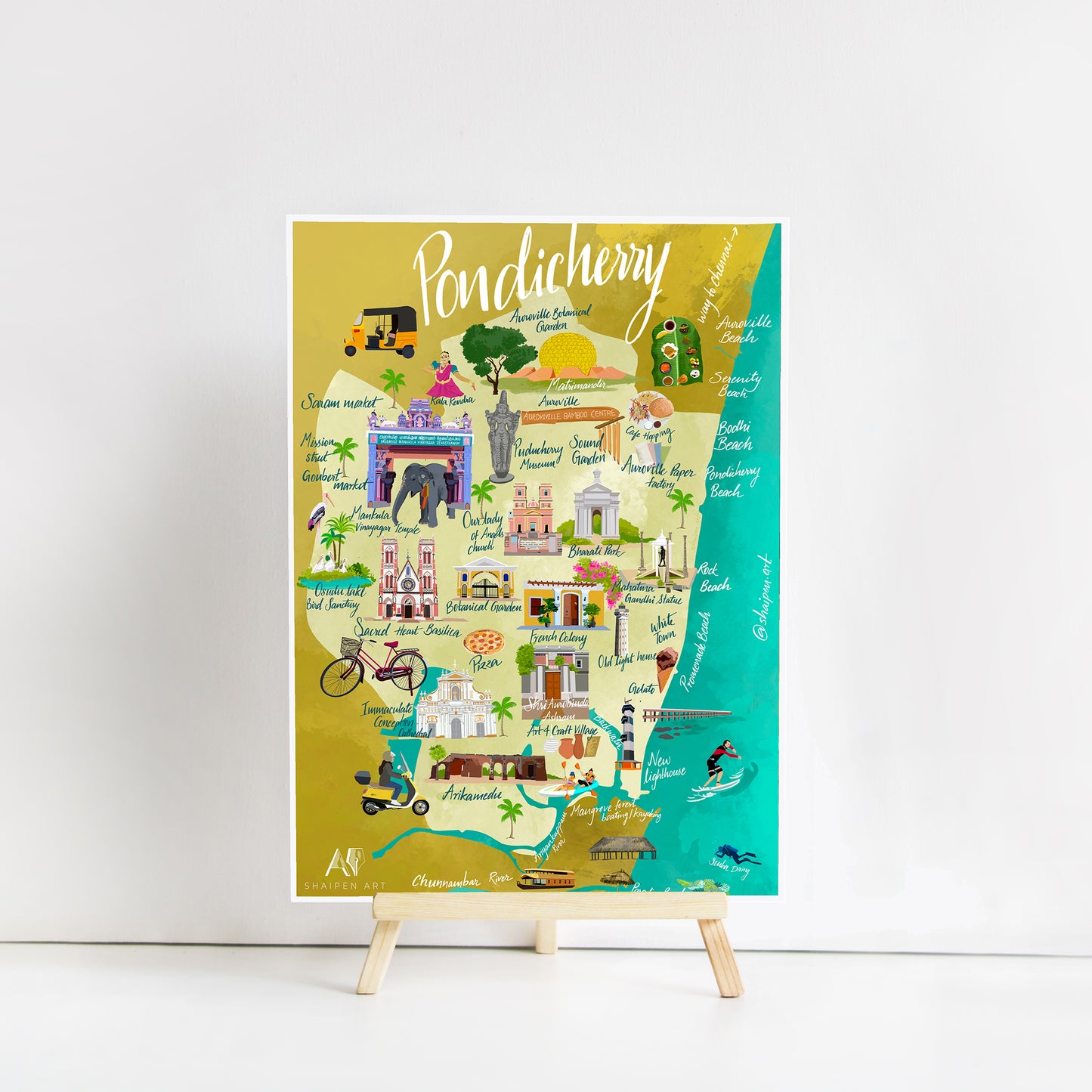 Pondicherry tourist Map