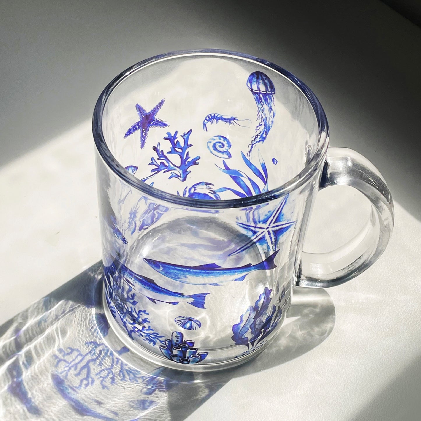 Underwater Blue- Glass Mug