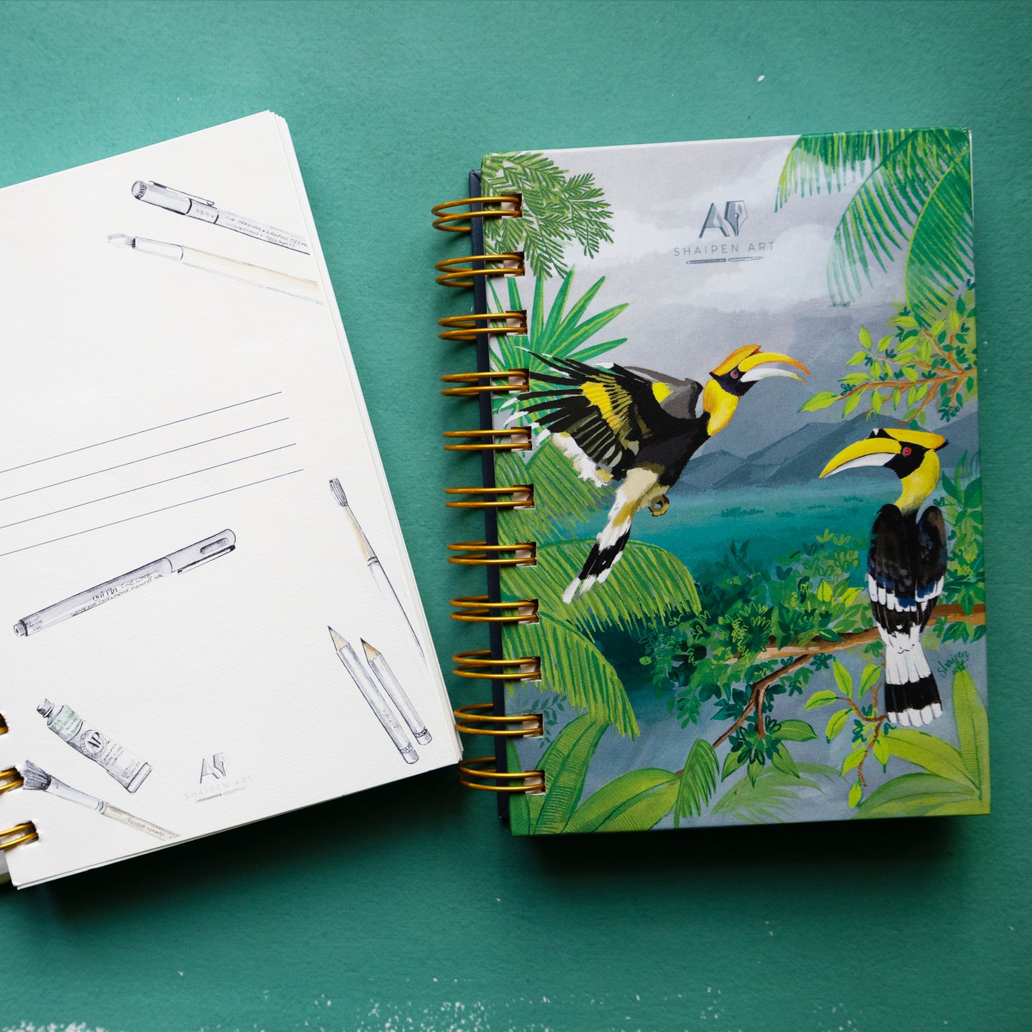 A6 Plain Diary- Hornbills