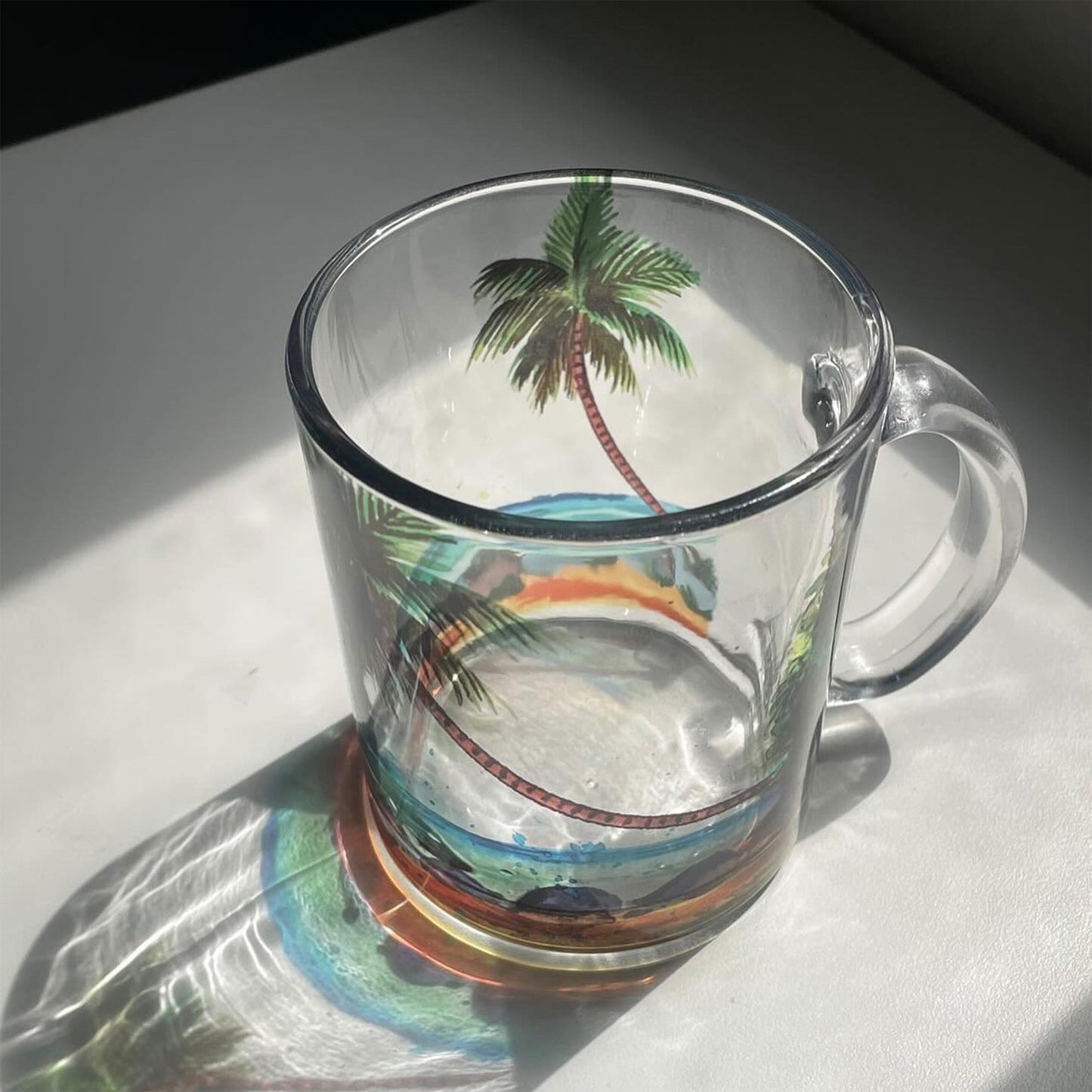 Beach Coconut Tree- Glass Mug