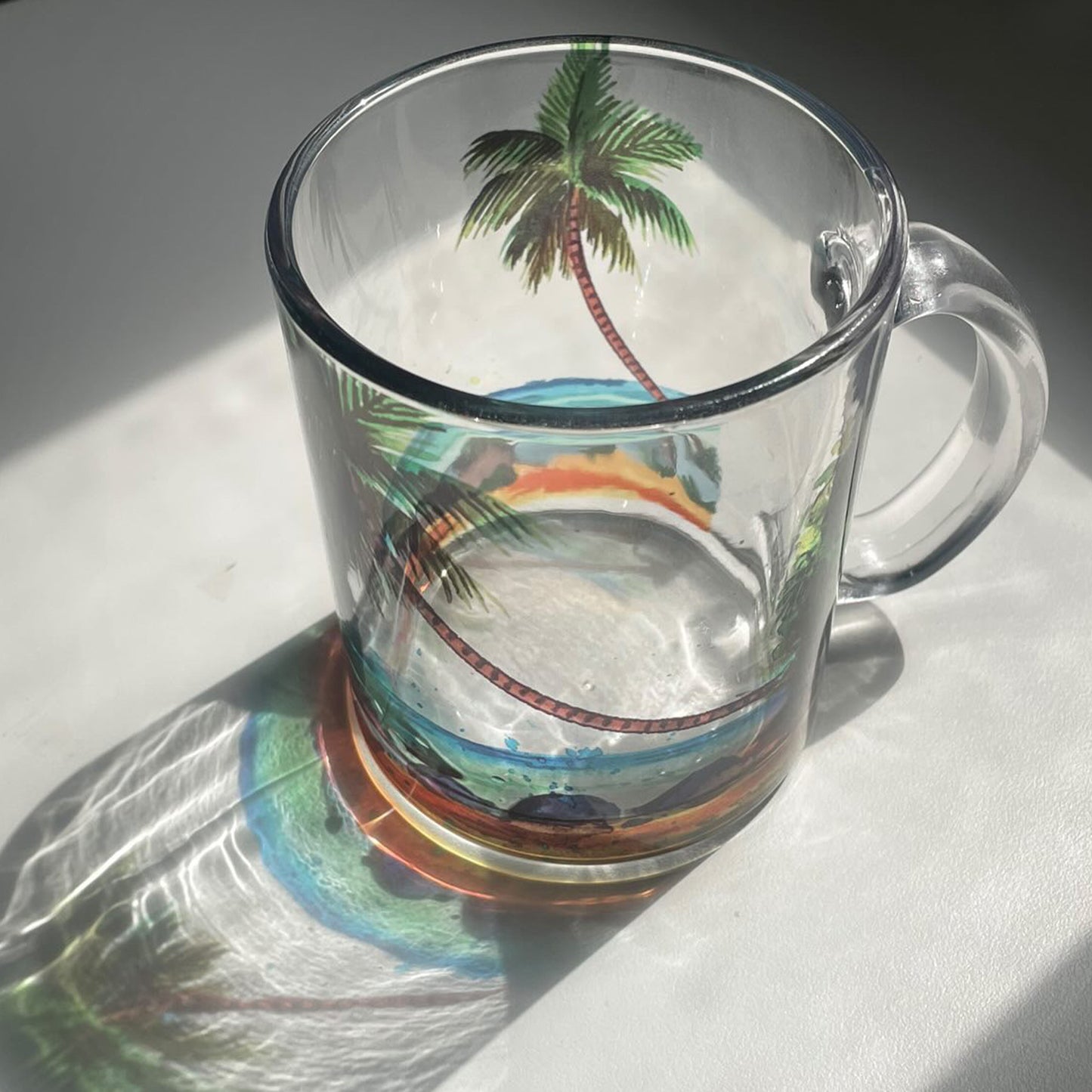 Beach Coconut Tree- Glass Mug