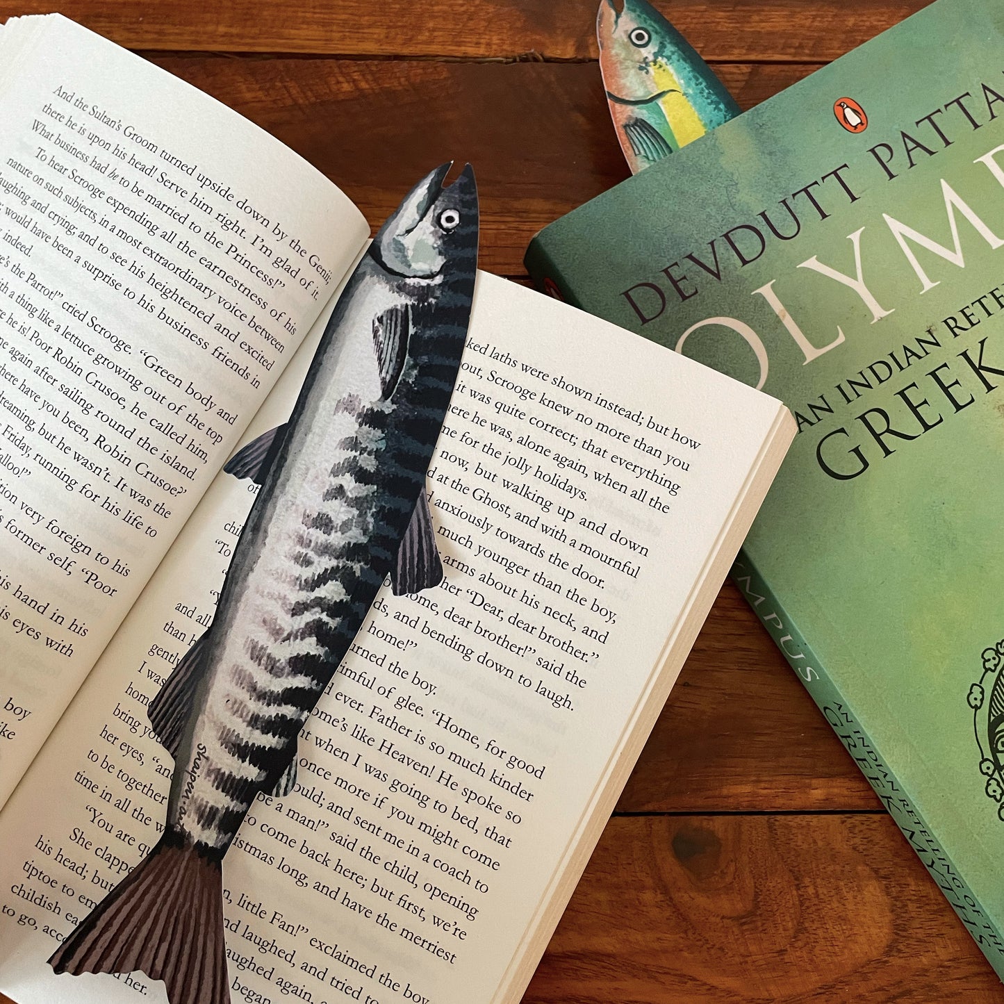 Fish Bookmark- Set of 2 Red+Blue