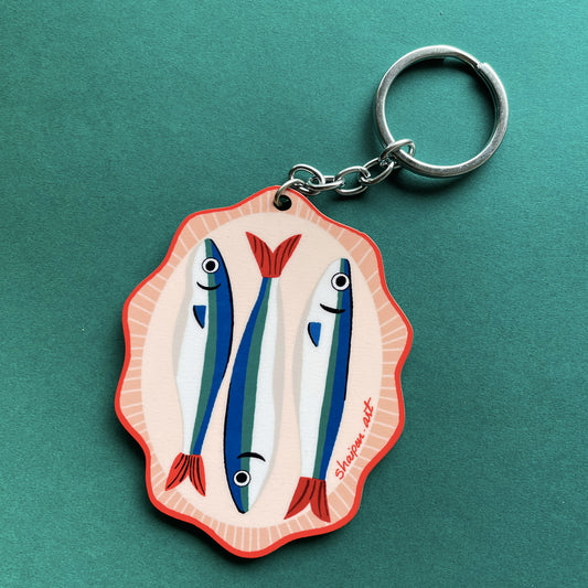 Blue Fishes Keychain