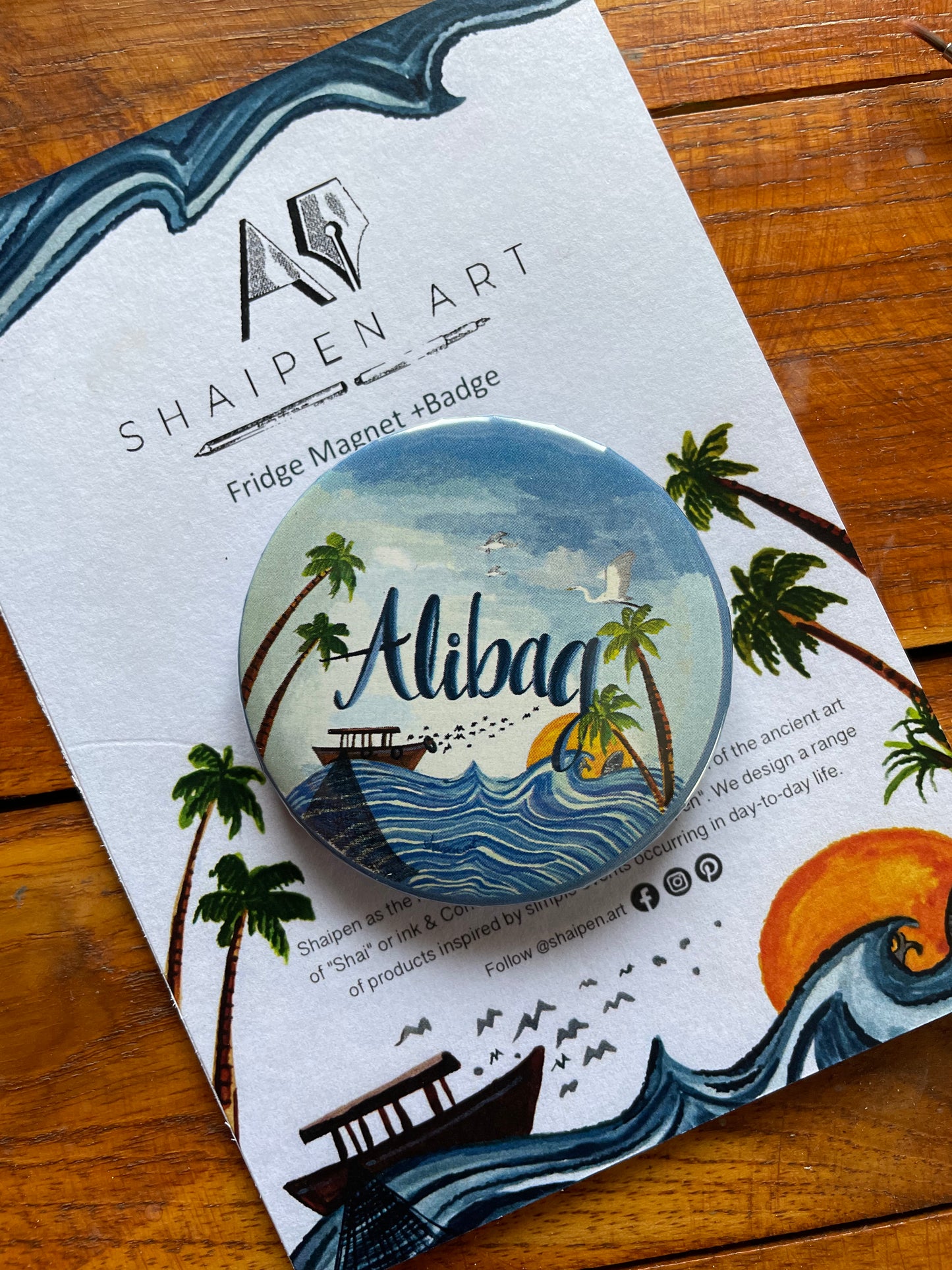 Alibag Fishing boat magnet +Badge