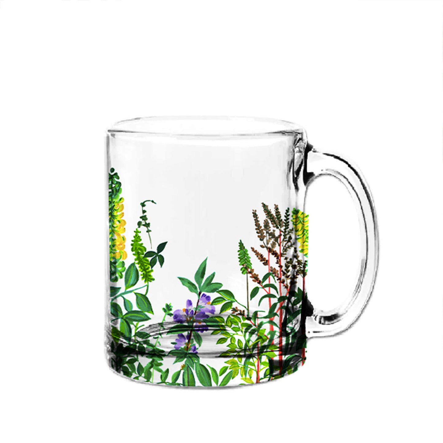Wild Greens- Glass Mug