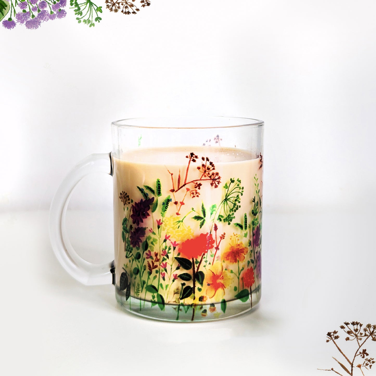 Wild Violets- Glass Mug