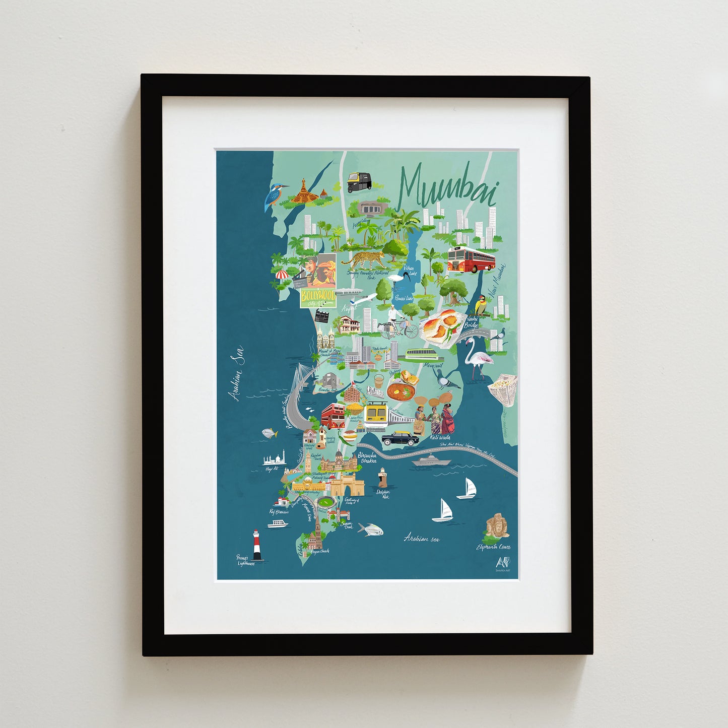 Mumbai Map Blue