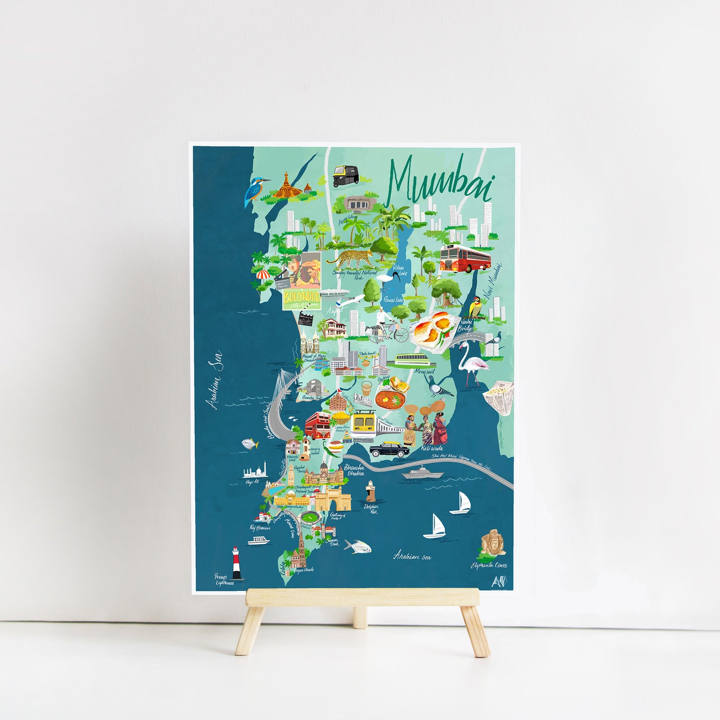 Mumbai Map Blue