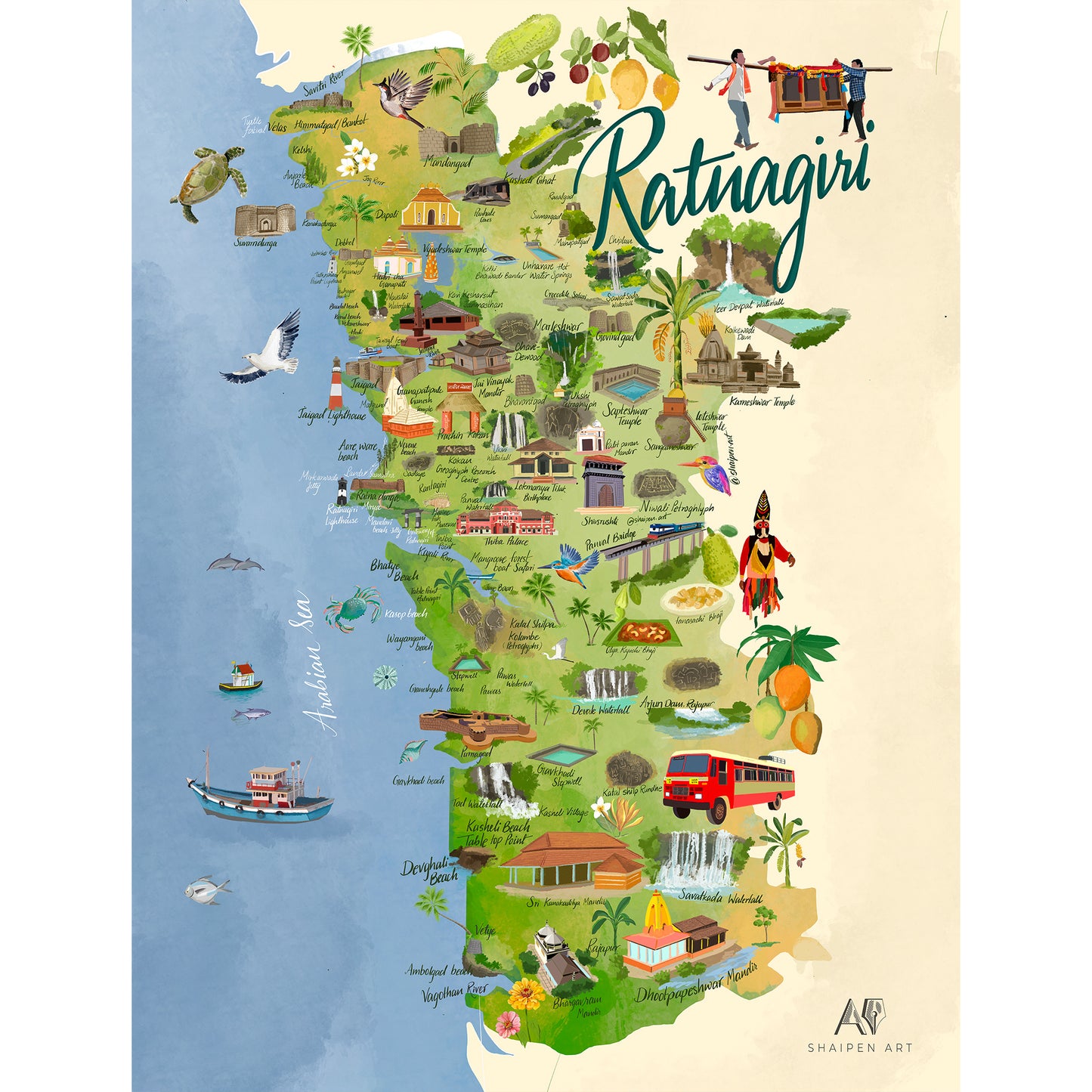 Ratnagiri Map (Konkan)