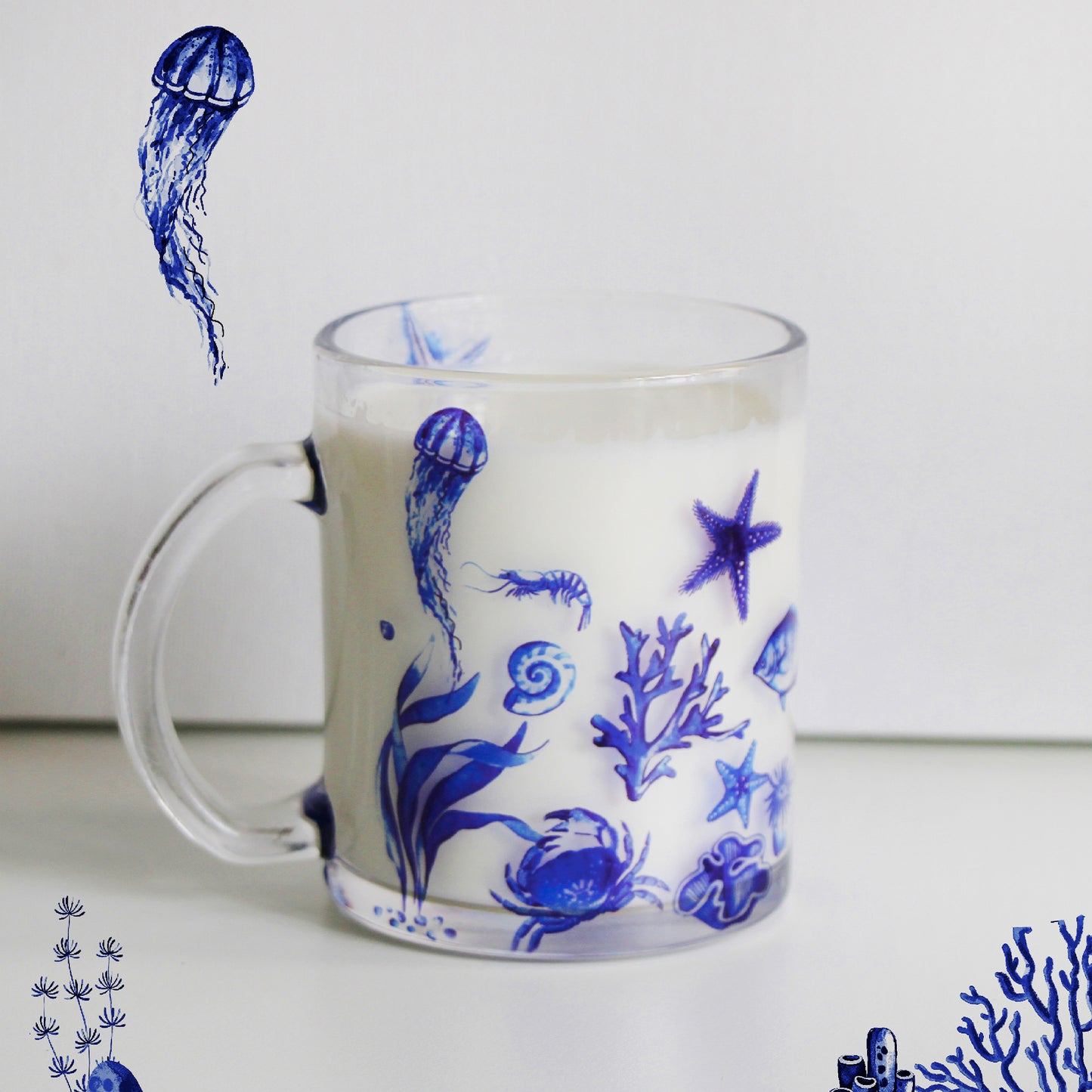 Underwater Blue- Glass Mug