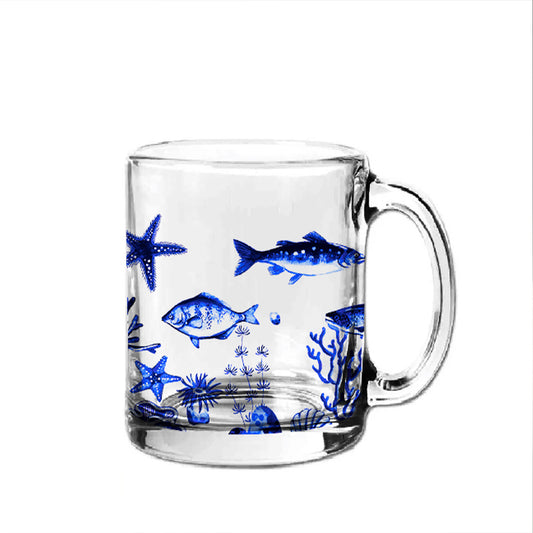 Underwater Blue- Glass Mug